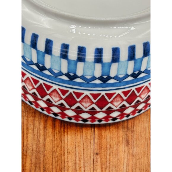 Signature Housewares Stoneware Ceramic Aztec Design Storage Bowl w/ Lid Microwav - Picture 3 of 8
